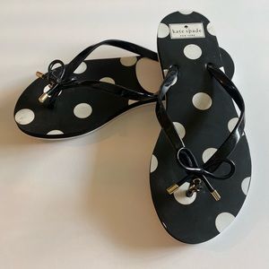 Kate Spade Polka Dot Flip Flops with Bow